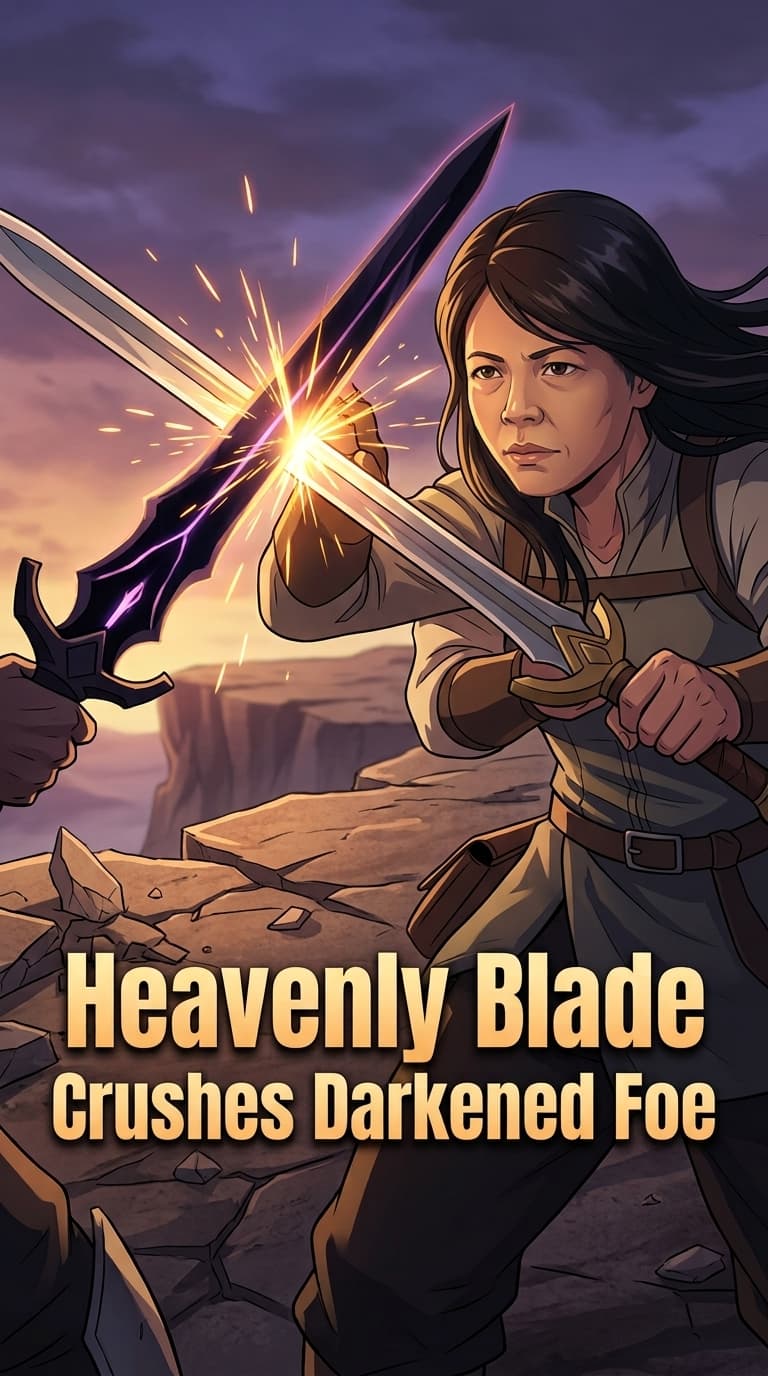 Heavenly Blade Crushes Darkened Foe
